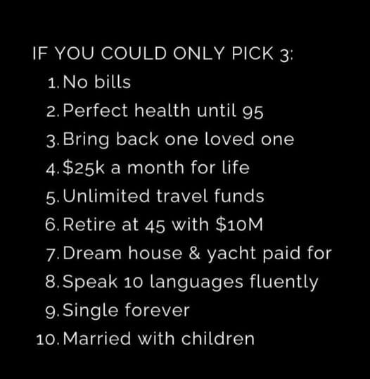 You Can Only Pick 3… And Your Answer Reveals Everything About You